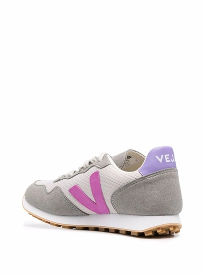 Shop Veja Alveo Multicolor Vegan Leather And Mesh Sneakers In Grey
