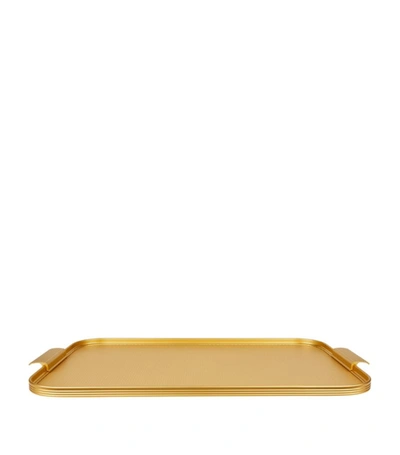 Shop Kaymet Ribbed Serving Tray (51cm) In Gold