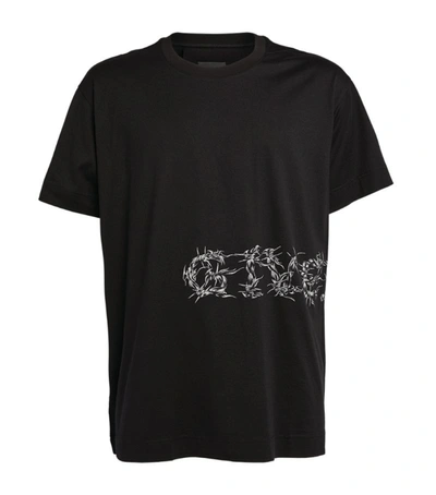 Shop Givenchy Barbed Wire Logo T-shirt In Black