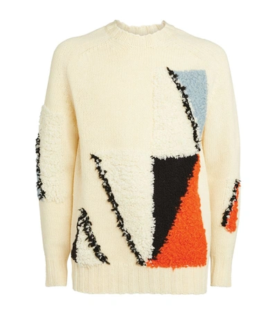 Shop Jil Sander Wool-blend Patterned Sweater In Multi