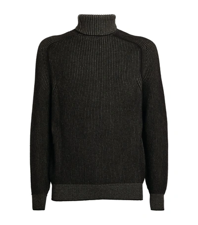 Shop Sease Cashmere Dinghy Rollneck Sweater In Black
