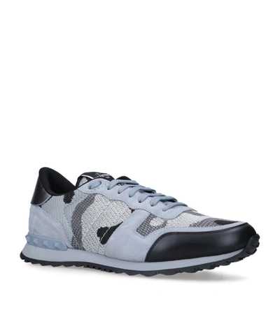 Shop Valentino Camouflage Sneakers In Grey