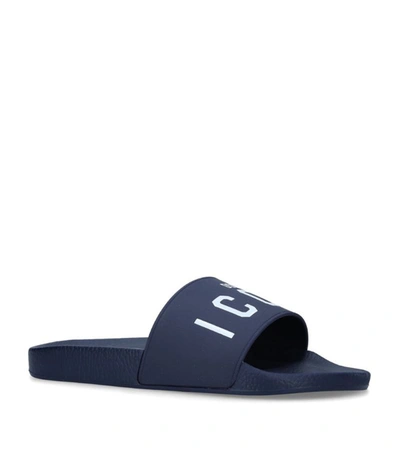 Shop Dsquared2 Icon Slides In Navy