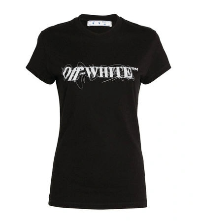 Shop Off-white Pen Logo T-shirt In Black
