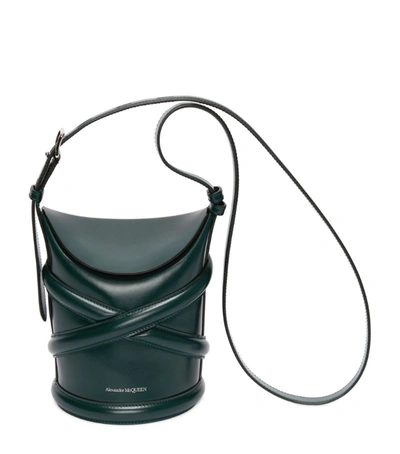 Shop Alexander Mcqueen Leather The Curve Cross-body Bag In Green