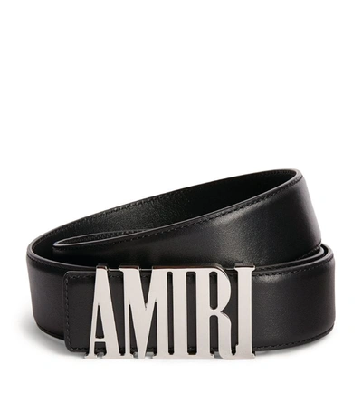 Shop Amiri Leather Core Logo Belt In Black