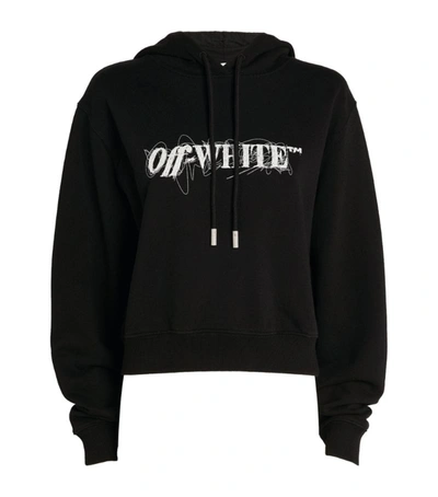 Shop Off-white Cropped Pen Logo Hoodie In Black