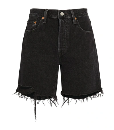 Shop Levi's 501 Mid-thigh Denim Shorts In Black