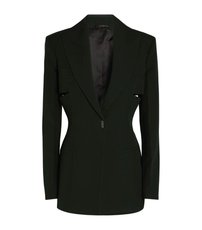 Shop Givenchy Cut-out Blazer In Green