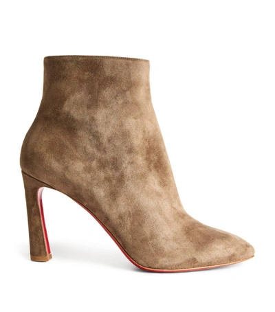 Shop Christian Louboutin So Eleonor Veau Velour Ankle Boots 85 In Green