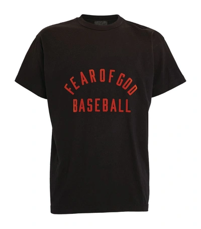 Shop Fear Of God Cotton Baseball T-shirt In Black