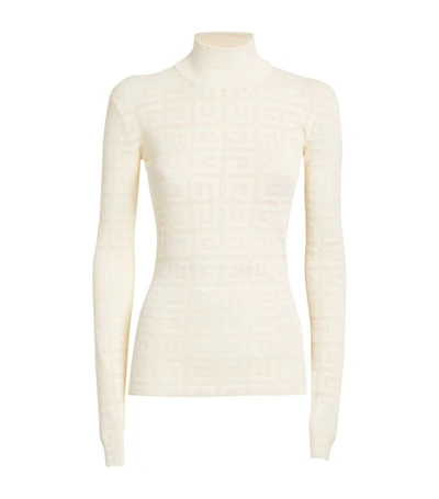 Shop Givenchy Lace Monogram Sweater In White