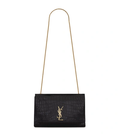 Shop Saint Laurent Medium Kate Reversible Shoulder Bag In Black