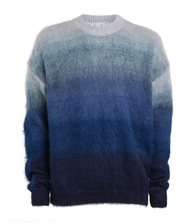 Shop Off-white Brushed Diagonals Sweater In Blue