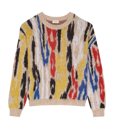Saint Laurent Jacquard Wool-blend Sweater In Multicolor | ModeSens