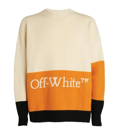 Shop Off-white Virgin Wool Logo Sweater In Black