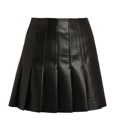 Shop Alice And Olivia Vegan Leather Carter Skirt In Black
