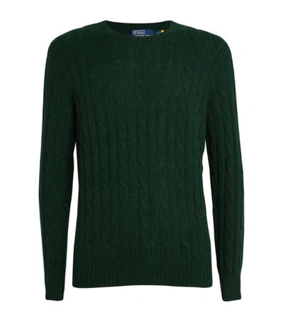 Shop Polo Ralph Lauren Cashmere Cable-knit Sweater In Green