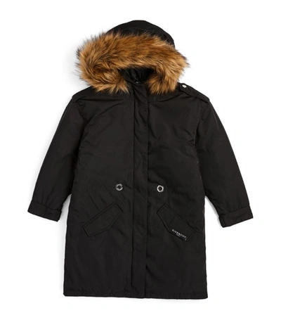 Shop Givenchy Kids Logo Parka Coat (4-14 Years) In Black