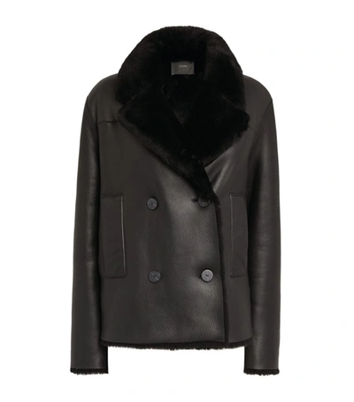 Shop Joseph Polar Skin Calla Coat In Black