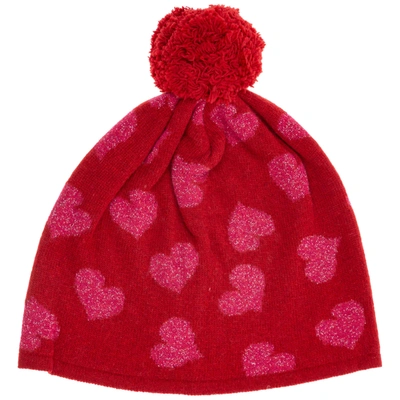 Shop Boutique Moschino Logo Beanie In Rosso