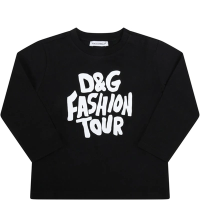 Shop Dolce & Gabbana Black T-shirt For Kids With Logo