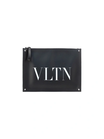 Valentino Garavani Vltn Logo-print Clutch Bag In Black | ModeSens Valentino Garavani Vltn Logo-print Clutch Bag In Black | ModeSens