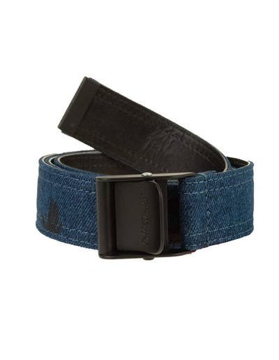 Off-white Unisex Industrial Belt In Dark Blue Denim In Denim