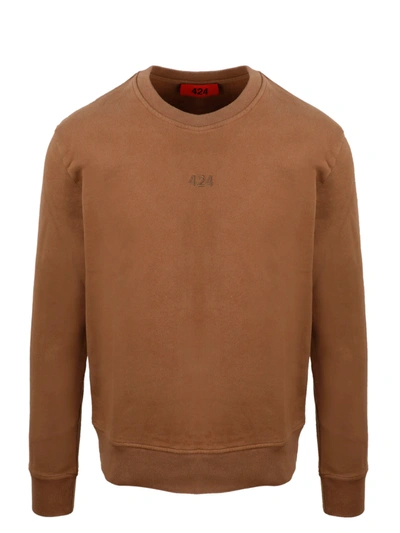 Shop Fourtwofour On Fairfax Embroidery 424 Sweatshirt In Brown