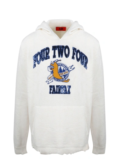 Shop Fourtwofour On Fairfax Faireax Hooded Sweater In White