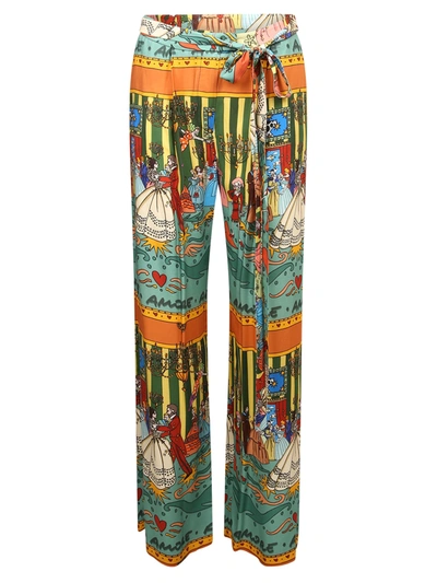 Shop Alessandro Enriquez Multicolor Printed Trousers