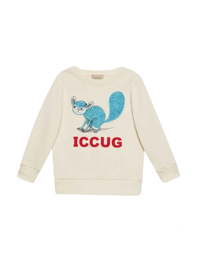 Shop Gucci White Sweatshirt Unisex In Bianca