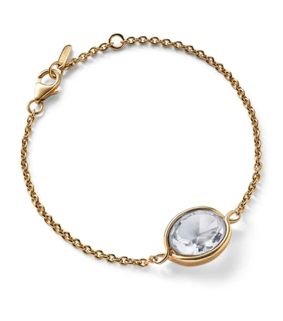 Shop Baccarat Gold Vermeil And Crystal Croisé Chain Bracelet In Clear