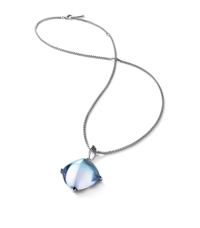 Shop Baccarat Sterling Silver Amd Crystal Médicis Aqua Mirror Necklace In White