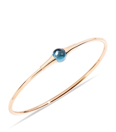 Shop Pomellato Rose Gold And Blue Topaz M'ama Non M'ama Bracelet