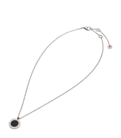 Shop Bvlgari Sterling Silver, Onyx And Ruby Save The Children Anniv Necklace