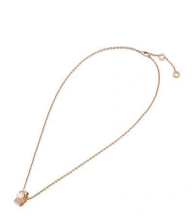 Shop Bvlgari Rose Gold, Mother-of-pearl And Diamond Serpenti Viper Necklace