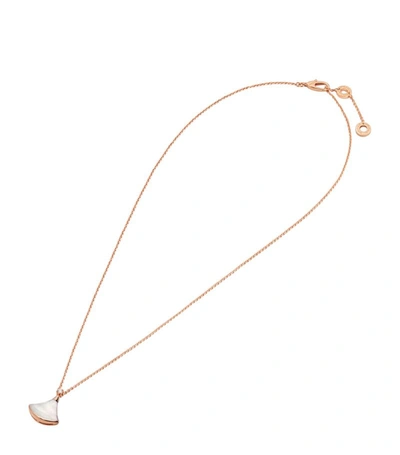 Shop Bvlgari Rose Gold, Mother-of-pearl And Diamond Divas' Dream Necklace
