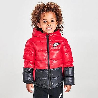 Shop Nike Kids' Toddler Sportswear Puffer Jacket In University Red/black