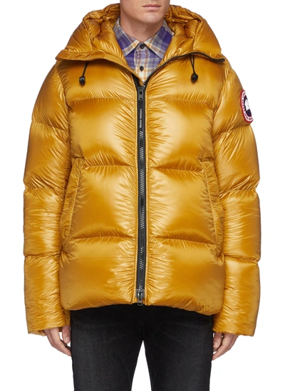 Shop Canada Goose Crofton' Down Filled Hooded Puffer Jacket In Yellow