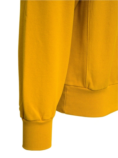 Shop Aries Mustard Colored Jersey Sweatshirt With Logo Print In Yellow