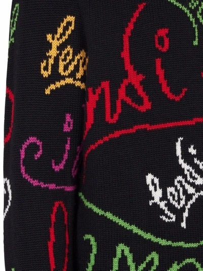 Shop Fendi X Noel Fielding Wool Logo Sweater Black