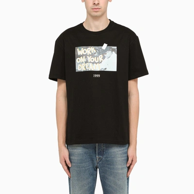Shop Throwback Black T-shirt With Snoop Dogg Print