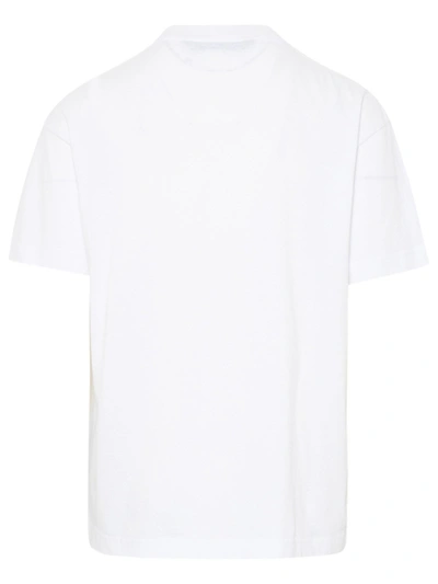 Shop Palm Angels White Cotton Racing Star T-shirt