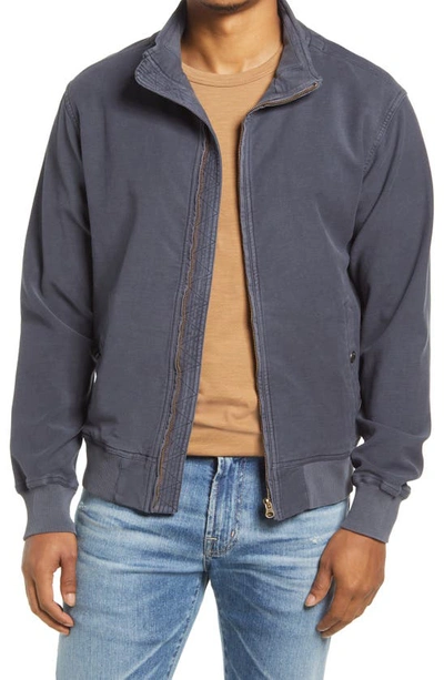 Shop Faherty Fahetry Stretch Terry Tanker Jacket In Navy