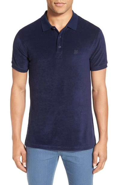 Shop Vilebrequin Terry Polo In Navy Blue