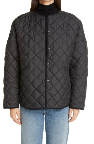 Shop Totême Oversize Quilted Jacket In Black