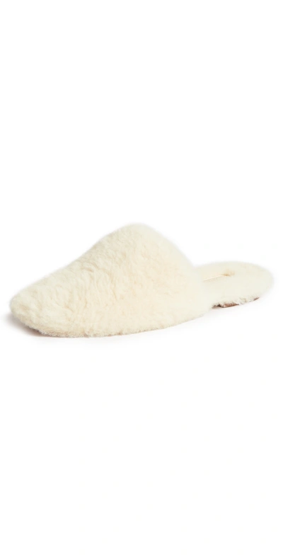 Shop Aeyde Kelly Slippers In Creamy