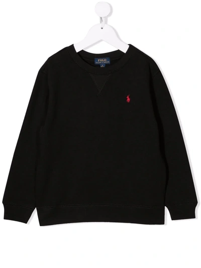 Shop Ralph Lauren Logo-embroidered Sweatshirt In Black
