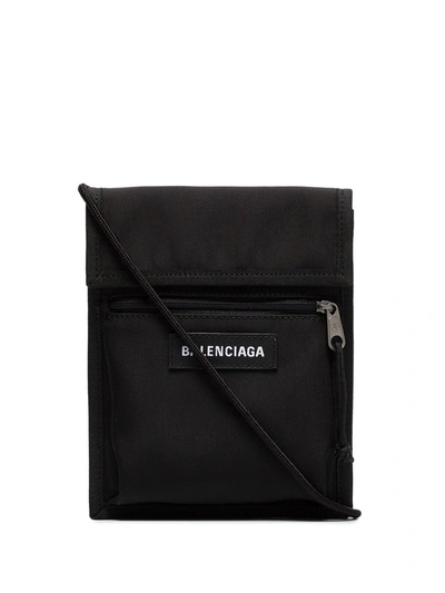 Shop Balenciaga Explorer Logo Patch Pouch Bag In Black